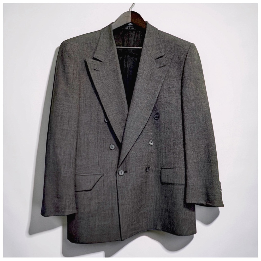 Joseph Abboud JoA II Double Breasted Blazer| 40R | Charcoal Wool | Classic - Picture 11 of 12